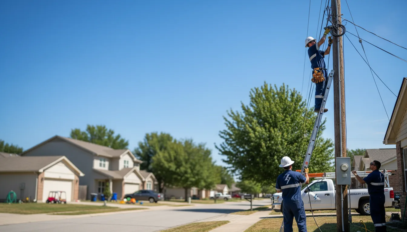 Residential electrician providing installation services in Bluff Dale, TX